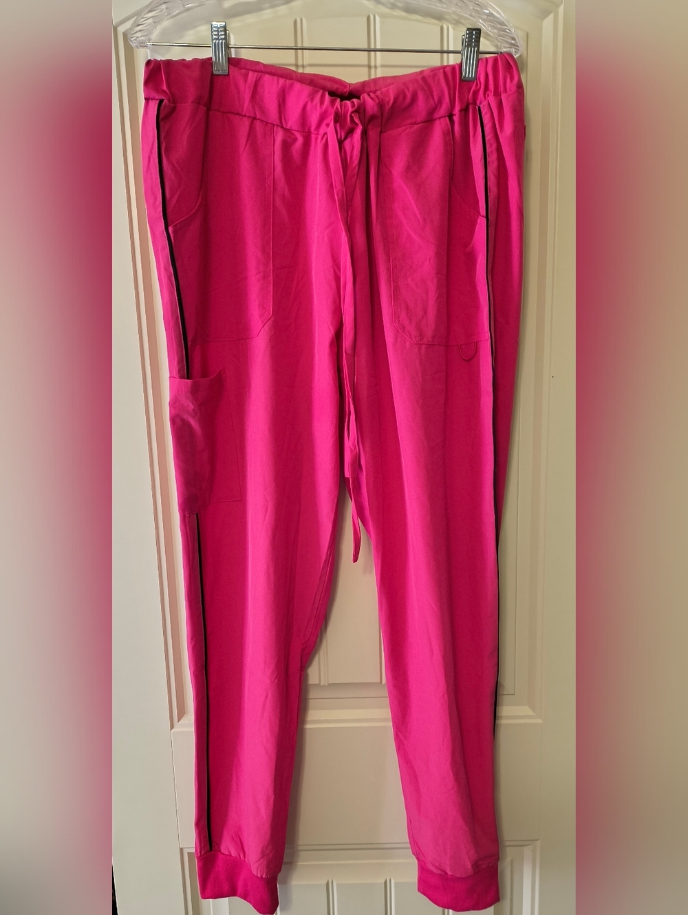 Divine Stretch by JDM Bright Pink Drawstring Pants with Side Pocket
